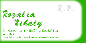 rozalia mihaly business card